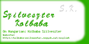 szilveszter kolbaba business card